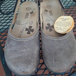 Dr Andrew Weil orthotic clogs with orthoheel technology, new, size 6, leather